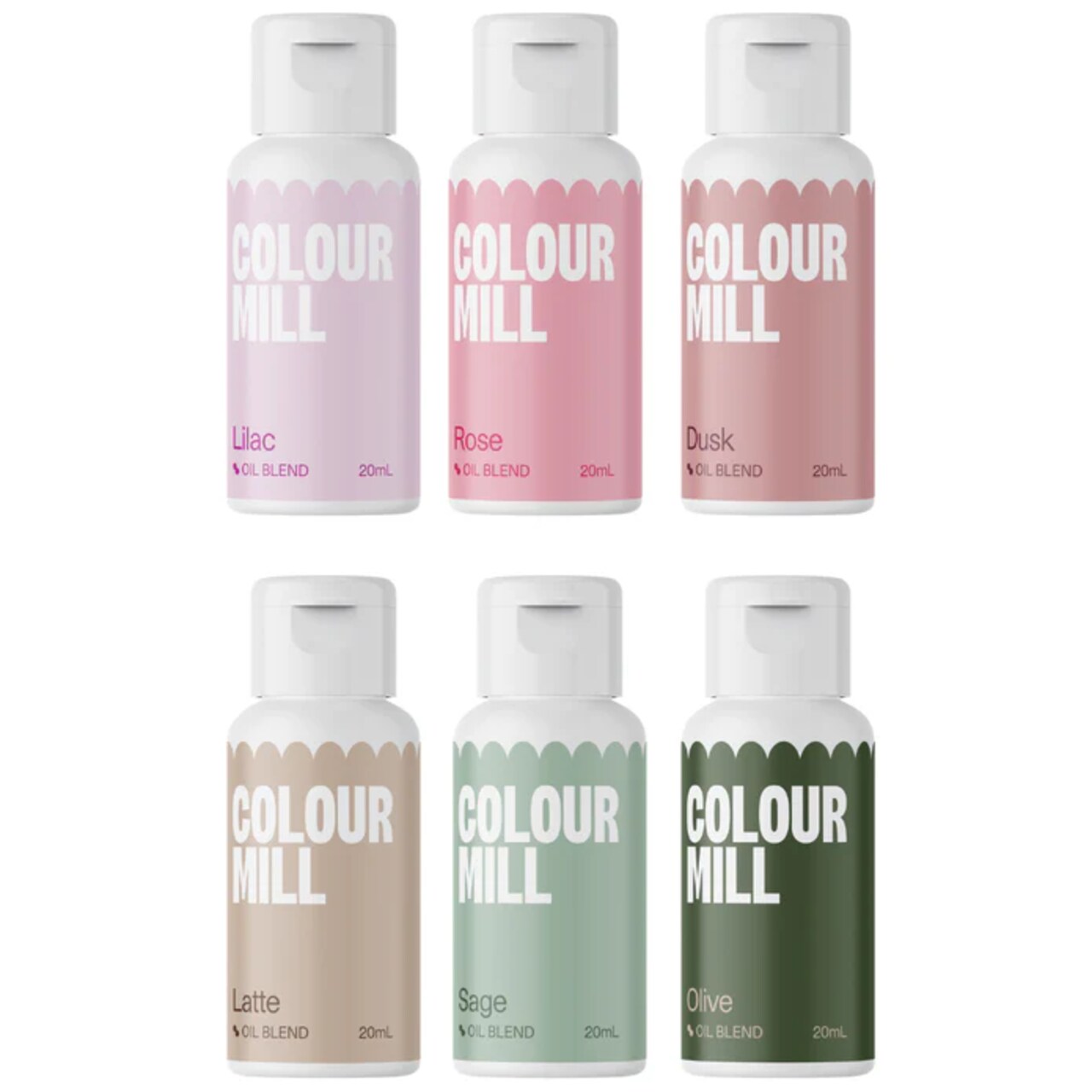 Colour Mill 6 box color set of oil based food colorings 20ml (select your set)